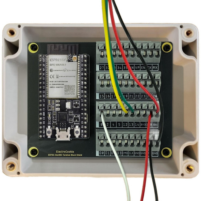 ESP32 DevKitC 확장보드 터미널쉴드 편리하고 강하게 고정되는 케이블 연결 방식 (Push-in 타입), 1팩, 1개