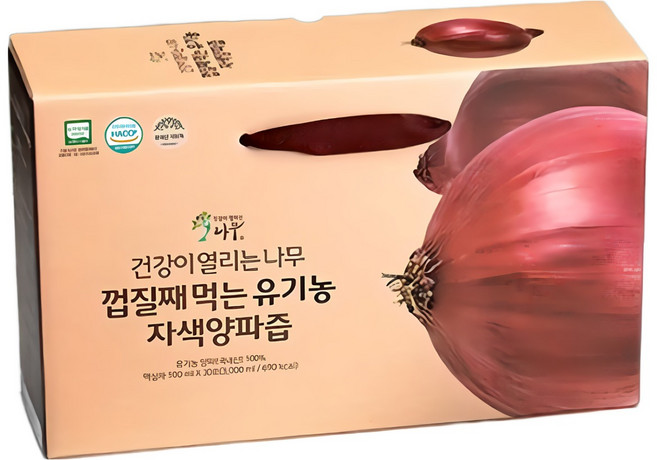 HACCP [건강이열리는나무] 껍질째 먹는 100% 유기농 자색양파즙, 3L, 2개