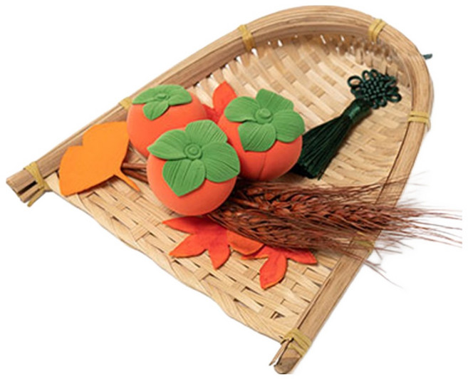 바오바론 클레이 가을 열매 만들기 컬러 점토 만들기재료, 빨강+파랑+노랑+흰색+검정, 50g, 1개, (감)