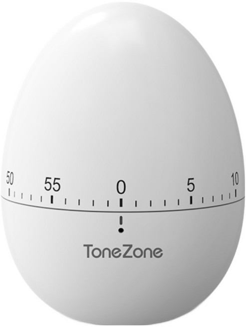 ToneZone 쿠킹 타이머 계란 모양 충전식 주방도구, 1개, 화이트