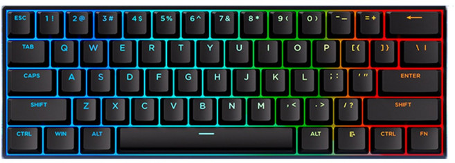 MCHOSE ACE 60 Pro 유선 마그네틱 키보드, 아이스블루자석축, 블랙