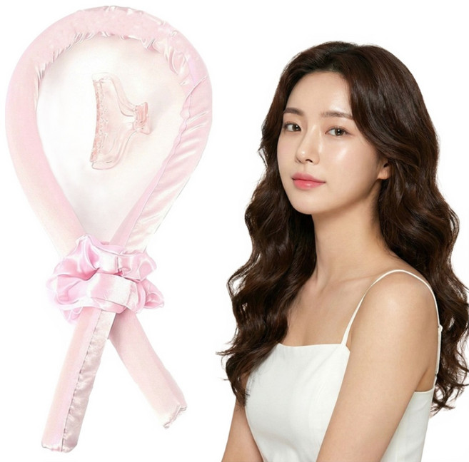 코지로그 손쉬운 간편컬 히트리스 셀프 헤어롤, 1개, 핑크