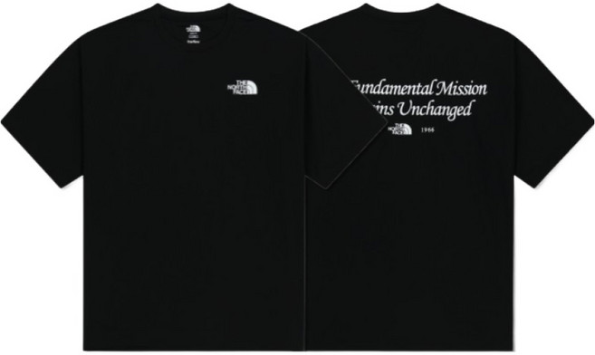 노스페이스 시원한 냉감소재 우븐 생활방수 블랙 반팔 티셔츠