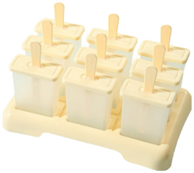 데일리업 9구 대용량 아이스크림틀 몰드 DIY, 3세트, 베이지