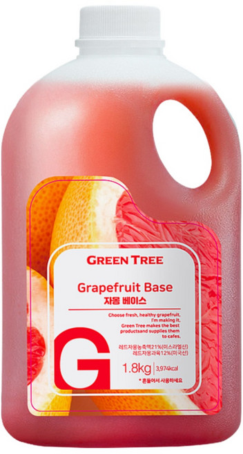 GreenTree 자몽 에이드 베이스, 1.8kg, 1개