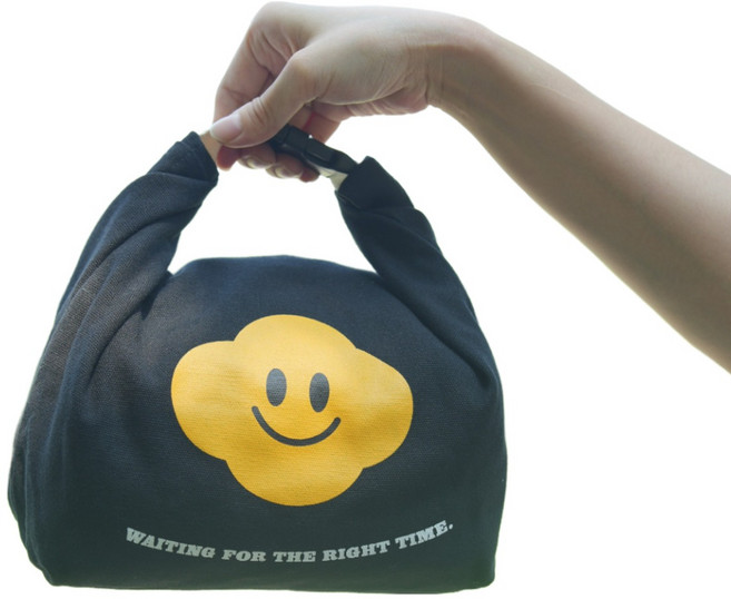 이뿜미뿜 직장인 도시락 가방 보온 보냉백 미니 보냉 런치백, 블랙