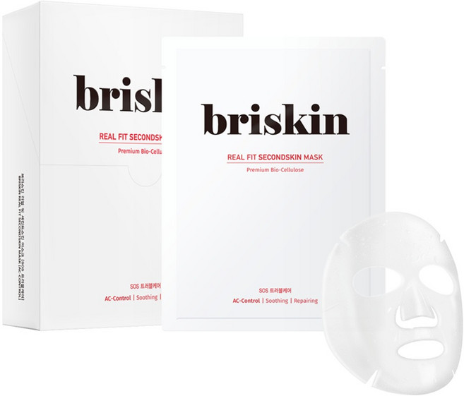 브리스킨 리얼 핏 세컨드스킨 SOS트러블케어 시트 마스크, 10개입, 1개