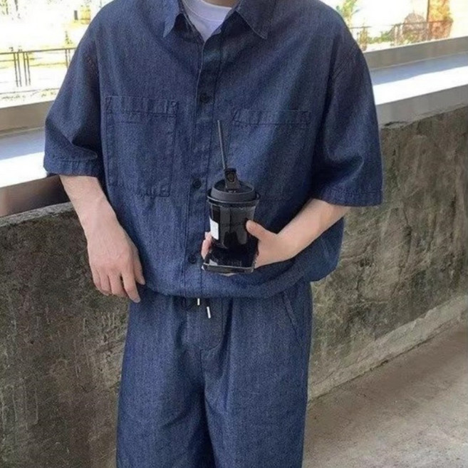 휠렉스 남성 반팔 셔츠 반바지 상하세트 Y1484