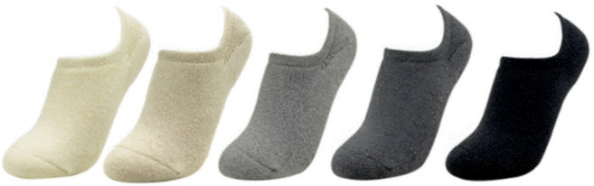 국산 여성 따뜻한 울 덧신 이중쿠션 논슬립 미끄럼방지 양말 5켤레