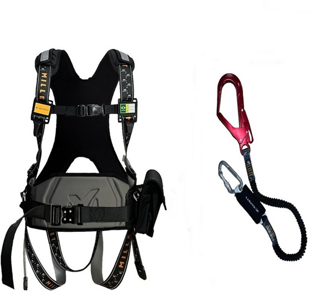 밀레 세이프티 MILLET SAFETY 전체식 안전벨트 안전그네 안전대 고급형 KCS 안전인증필, 1개, 블랙