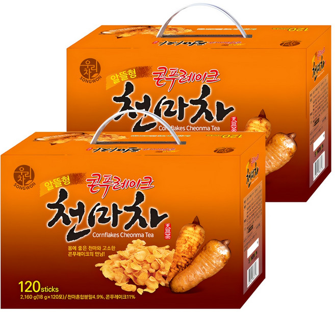 우리차 송원 콘푸레이크 천마차, 18g, 120개입, 2개
