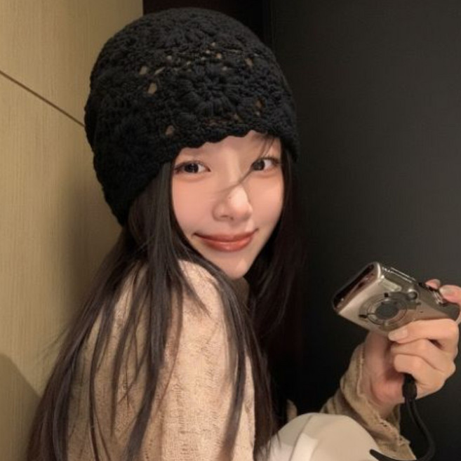 플라워 크로쉐 레이스 뜨개 니트 비니 벙거지 모자 항암모자