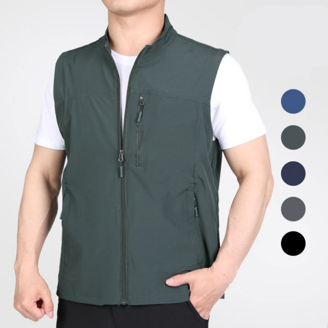 <스타일랑> 120사이즈 보유!! 남성 봄 여름 바람막이 조끼 / 방풍 간절기 등산 아웃도어 스포츠 빅사이즈 스판 조끼