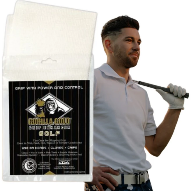 [고릴라골드] 골프 그립 미끄럼방지 강화 타월 (made in USA), 블랙 - 쿠팡