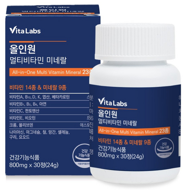 비타랩스 올인원 멀티비타민 미네랄 23종 종합 영양제, 1개, 30정