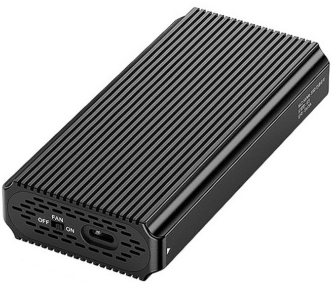 냉각팬 USB4 40G 썬더볼트4 NVMe M.2 SSD 인클로저 E3 외장케이스, 블랙, 8TB