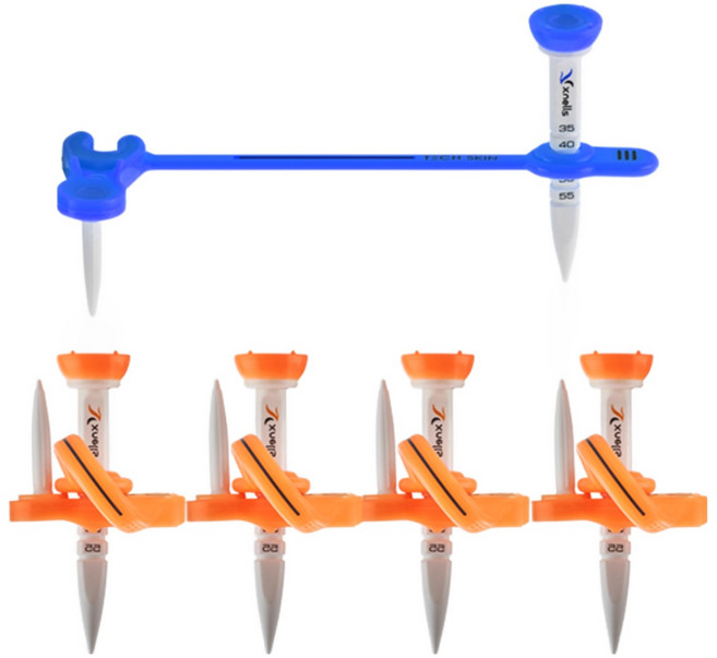 엑스넬스 컨트롤 킵티 높이조절 에이밍 골프티 티꽂이 4개세트, 오렌지4개