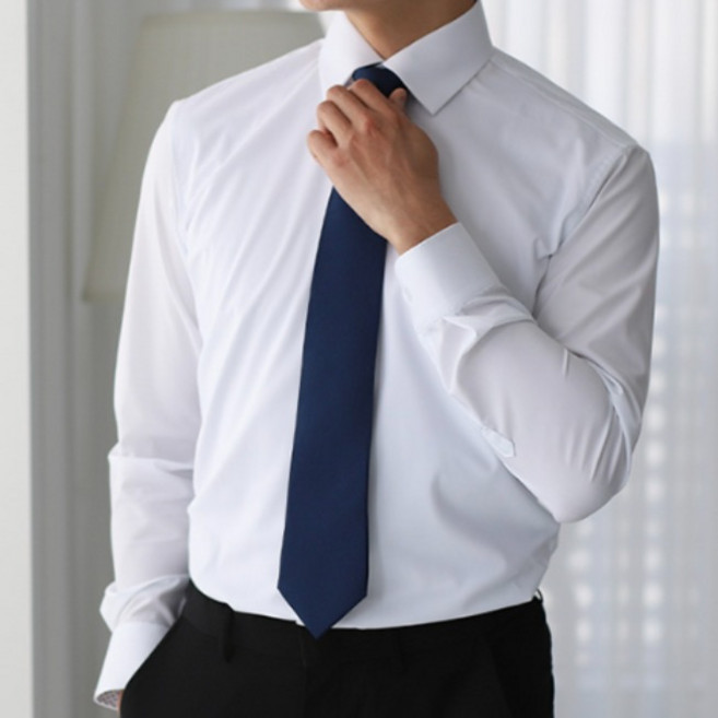 어셔츠 구김없는 고스판 여름 긴팔 남자 정장 와이셔츠 쿨링에어