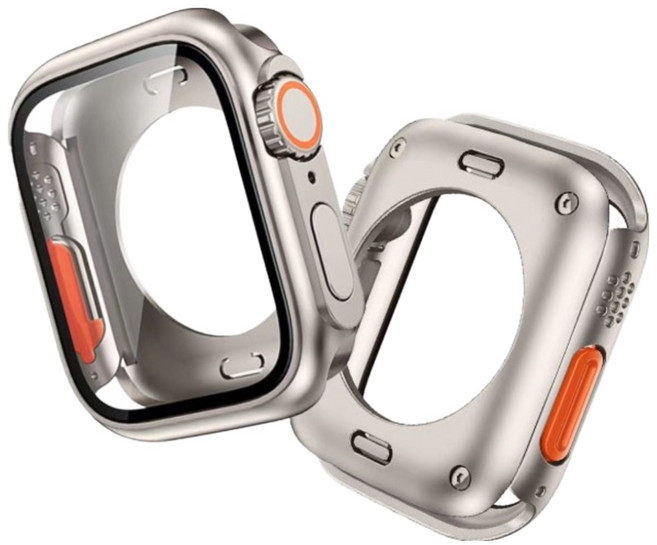 티지피 애플워치 호환 울트라 풀커버 일체형 케이스 360도 보호, 티타늄골드