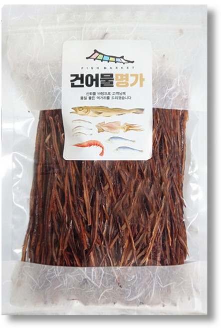 장수왕 조미 오징어 귀채 250g /오징어 실채 마른 안주 오징어채 장족 반찬 간식 건오징어, 1개