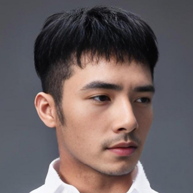 GBKING 100%인모 남자가발 부분가발 가르마 정수리가발 탈모가발, 파마16*18, 1개, 검정