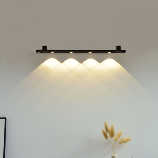 모어피크 충전식 무선 LED 3색변환 밝기조절 인테리어 무드센서등, 1개, 블랙