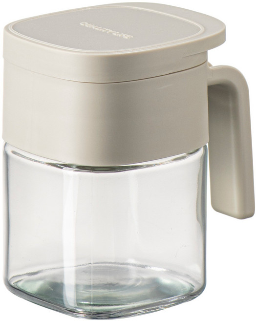 귀월미 스푼 밀폐 유리 양념병 조미료통, 1개, 300ml