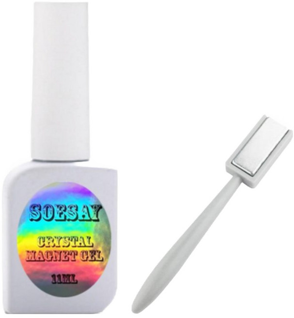 실버 자석 젤 네일 11ml (기본 자석 포함) 마그넷 캣츠아이 메탈릭 네일아트 셀프네일 젤 폴리쉬, 1개