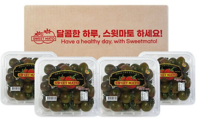 달콤 레드 / 블랙 스테비아 방울토마토 선별정품 2kg내 (500g*4팩), 3개