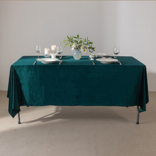 행사용벨벳테이블보 구김없고 늘어나지않는 고급벨벳소재 식탁보, 823(다크그린), 270x150