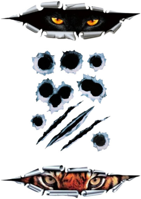 바이유즈 차량용 3D패션 기스커버 스티커, 3종 1세트, 1개