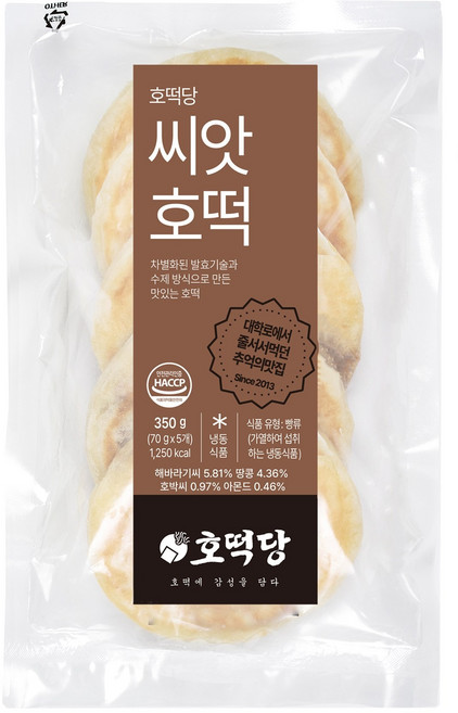 [호떡당] 줄서서먹는 호떡! 씨앗호떡 견과호떡! 영양간식 아이간식 식사대용 겨울간식, 350g, 3개