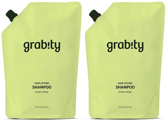 그래비티 헤어리프팅 샴푸 엑스트라 스트롱 리필 더블세트 친환경 가성비, 2개, 475ml