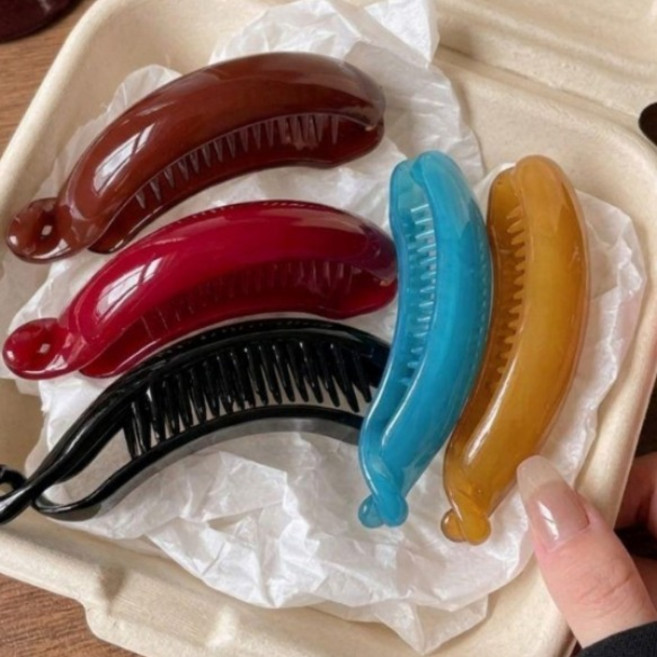 띵룸 여성 헤어 유광 반달 네츄럴 헤어 집게 바나나핀 5종