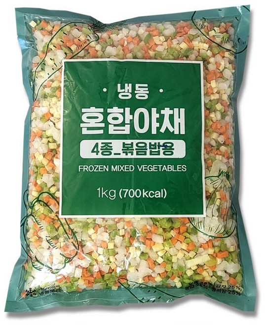 볶음밥 냉동 혼합야채 4종 야채혼합 손질야채, 1kg, 2개