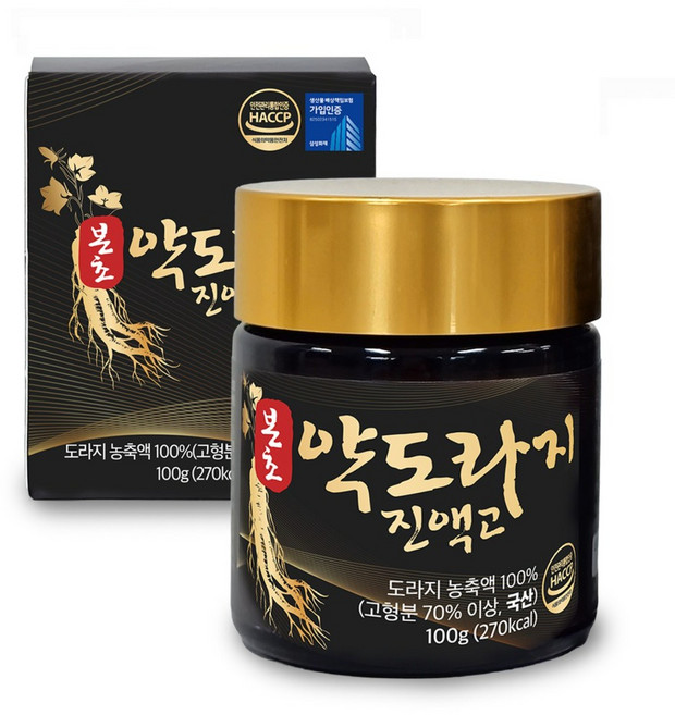 본초 국산 3년근 약도라지진액고 약도라지엑기스 100% 무설탕 100g, 8개