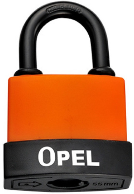 OPEL 방수 자물쇠 녹방지 창고 야외 대문 자물쇠, 주황색 긴고리 (4.5cm x 6cm), 1개