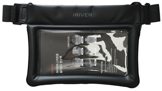 아이리버 올라운드 대형 크로스 터치 튜브 핸드폰 스마트폰 방수팩 힙색 방수가방, 블랙, 1개
