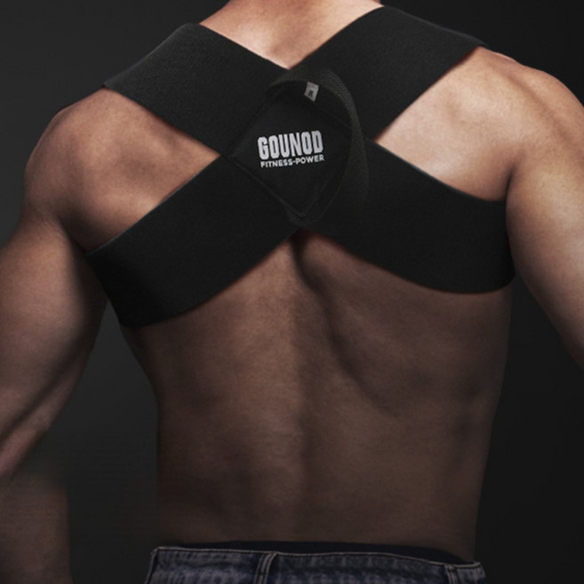 개미풍작 남여공용 바른자세 헬스 어깨밴드, 1개, 블랙