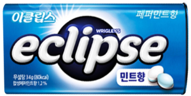 이클립스 페퍼민트향 캔디, 34g, 3개