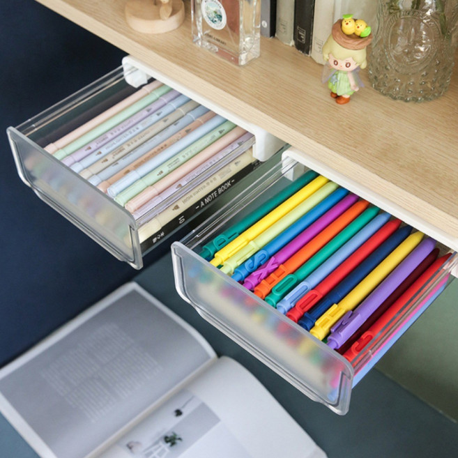 다커버 붙이는 서랍 특대형, 2개, 투명