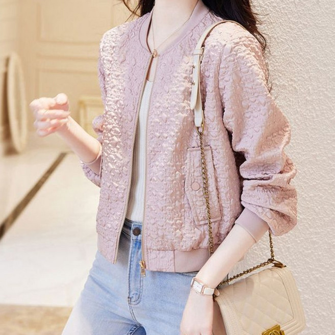 중년 여성 봄가을 점퍼 캐주얼 야구 점퍼 패션 엄마복 루즈핏 아우터 심플 자켓 솔리드 재킷 카디건 상의 YMY