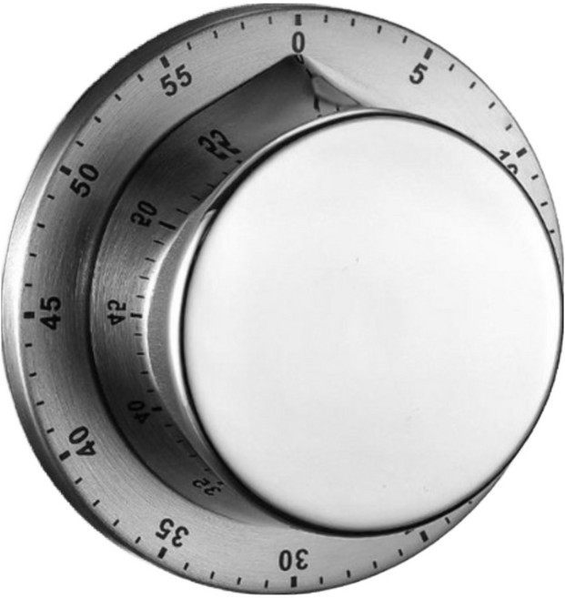 하우스팡 심플 아날로그 다이얼 태엽식 쿠킹타이머 2개 세트, 실버2개, 1세트