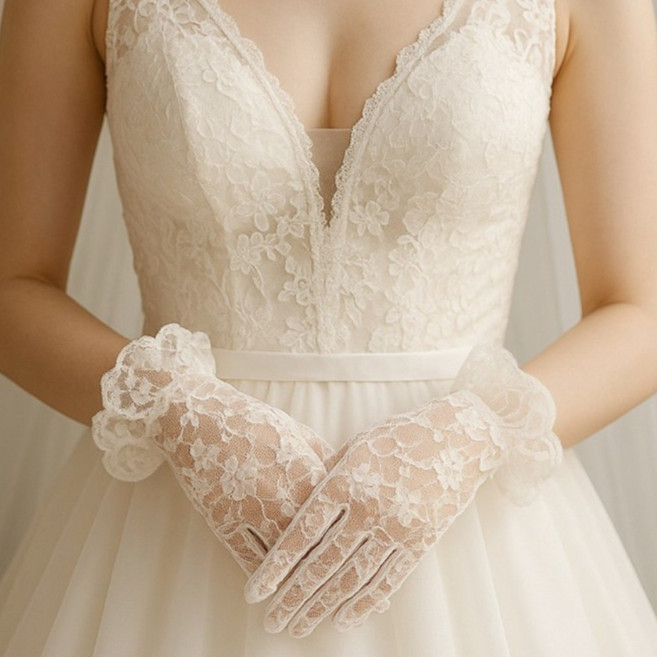 하이니엔 최고의 웨딩 레이스 장갑