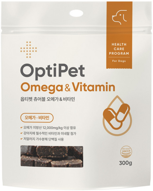 옵티펫 강아지 츄어블 영양제, 60정, 오메가3, 1개