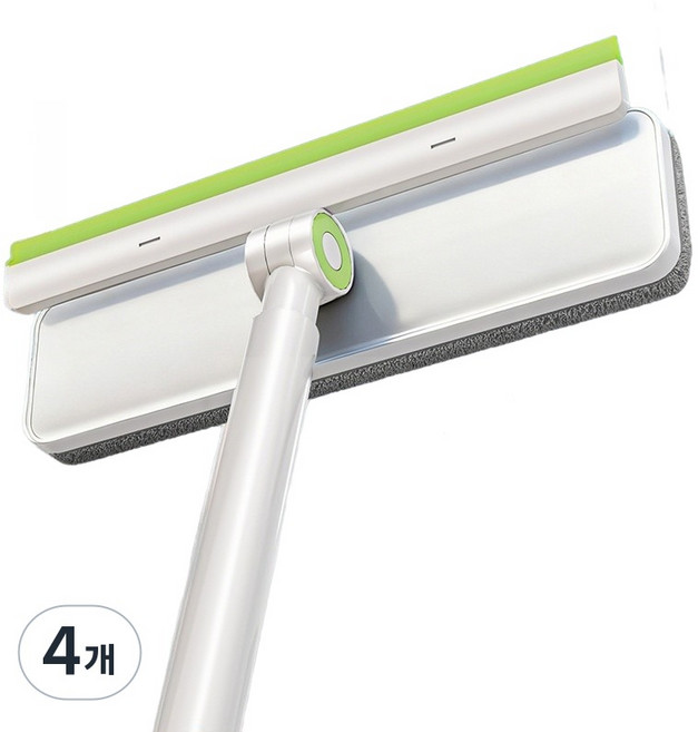 cobbe매직창문청소기 다용도청소도구 창문 유리문 거울청소에적합 섬유천과실리콘스크레이퍼일체형 길이조절가능한스테인레스손잡이 가정용청소필수품 청소편의성UP 청소효과UP, 1+3, 4개