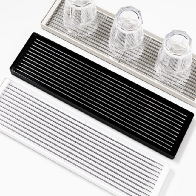 멜든 스텐 주방 싱크대 물빠짐 컵 미니컵 건조대 트레이 보관함, 검정색