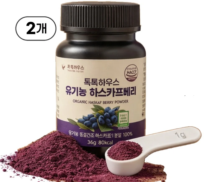 톡톡하우스 유기농 하스카프베리 분말 폴란드산 동결건조, 2개, 30g - 쿠팡