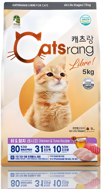 캐츠랑 5kg 캣츠랑 전연령 사료 고양이사료 1개 2개 4개, 닭+참치