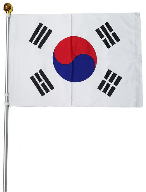 파티로 국경일 태극기 깃발 세트 3단 깃대 80x120cm, 2세트, 혼합색상